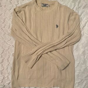 U.S. Polo Assn. Womens Beige Crewneck Sweater
